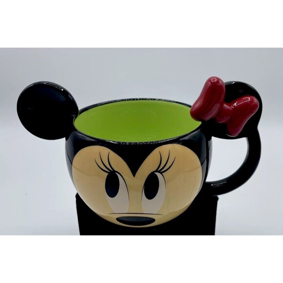 Disney Minnie Mouse Ears & Face Signature Bow Coffee/Tea Mug Genuine - Picture 1 of 12